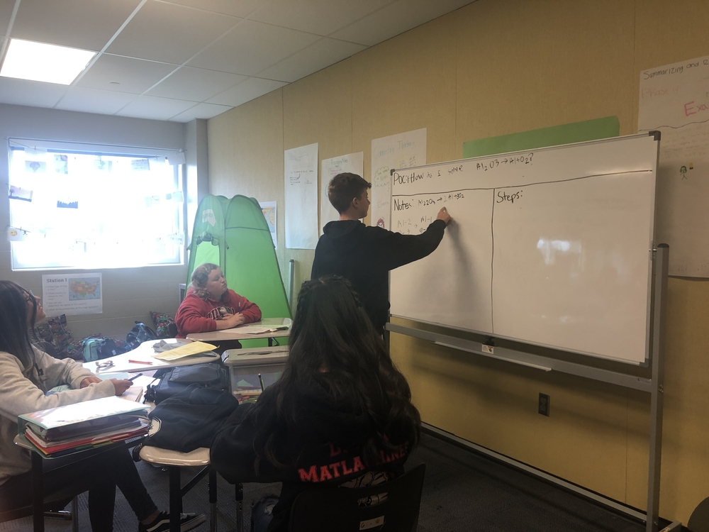 Students in AVID doing tutorials.
