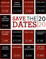 SAVE THE DATES SPRING 2020