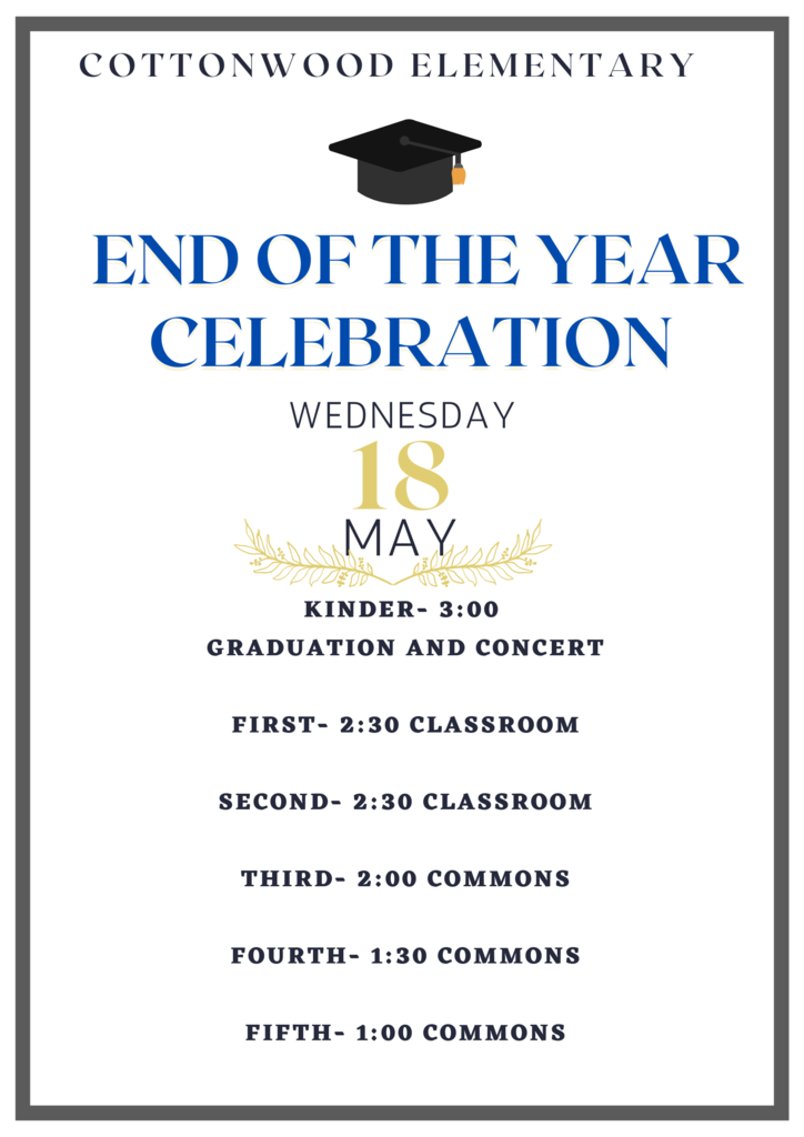 Join us tomorrow for our End of the Year Celebrations!