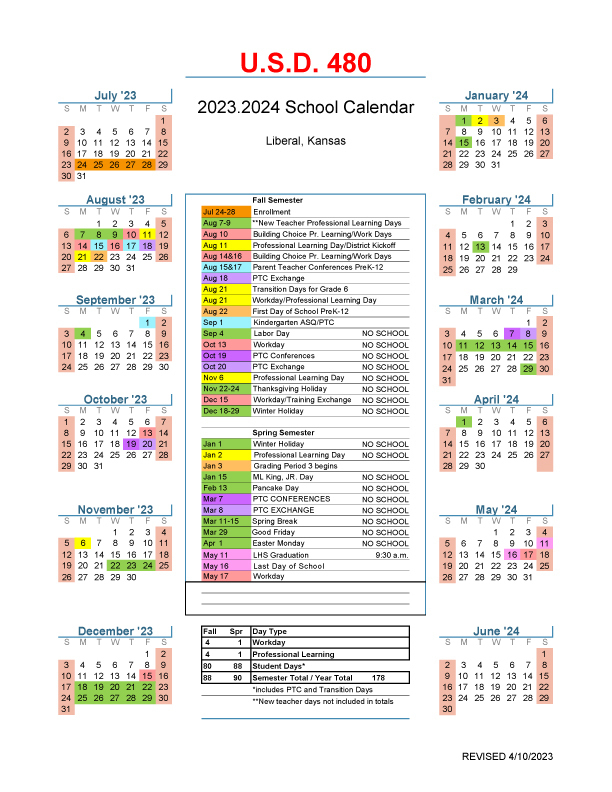 23-24 Academic Calendar - English